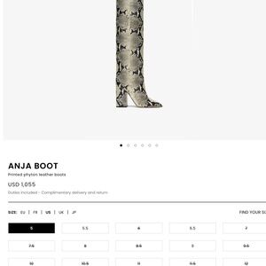 Paris Texas Printed Phyton Leather ANJA BOOT in color Natural